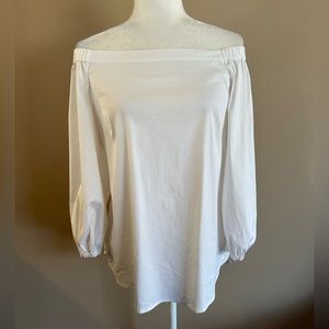 Sold-White House Black Market Off-The-Shoulder Poplin Top, Size S